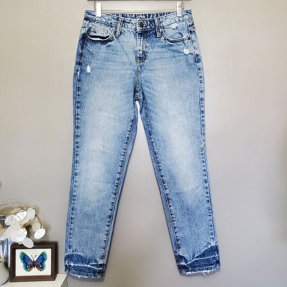 Universal Thread Jeans Women's 0/25R High Rise Straight Distressed Medium Wash - Picture 1 of 11